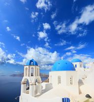希腊蓝色爱情海图片