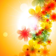 彩色花卉光束背景图片