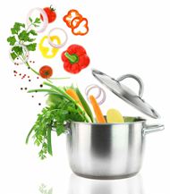 锅具里的健康蔬菜图片
