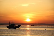 黄昏码头唯美夕阳图片