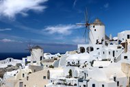 希腊爱情海白色建筑图片