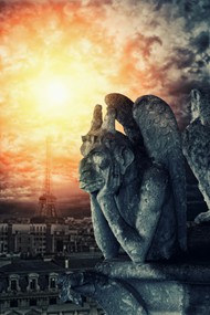 法国巴黎铁塔和雕塑图片