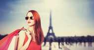 巴黎旅行购物美女图片