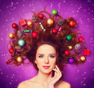 圣诞创意发型美女图片