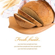 砧板上的全麦面包图片
