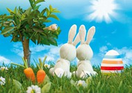 复活节草地彩蛋兔子图片