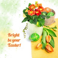 复活节彩蛋和盆栽图片