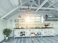 木结构房屋的厨房内景图片