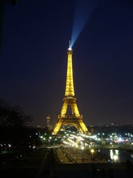 法国巴黎铁塔夜景图片