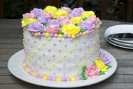 花卉奶油蛋糕图片