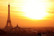黄昏巴黎铁塔图片