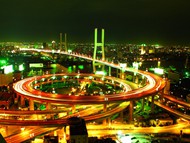 上海高架桥夜景图片