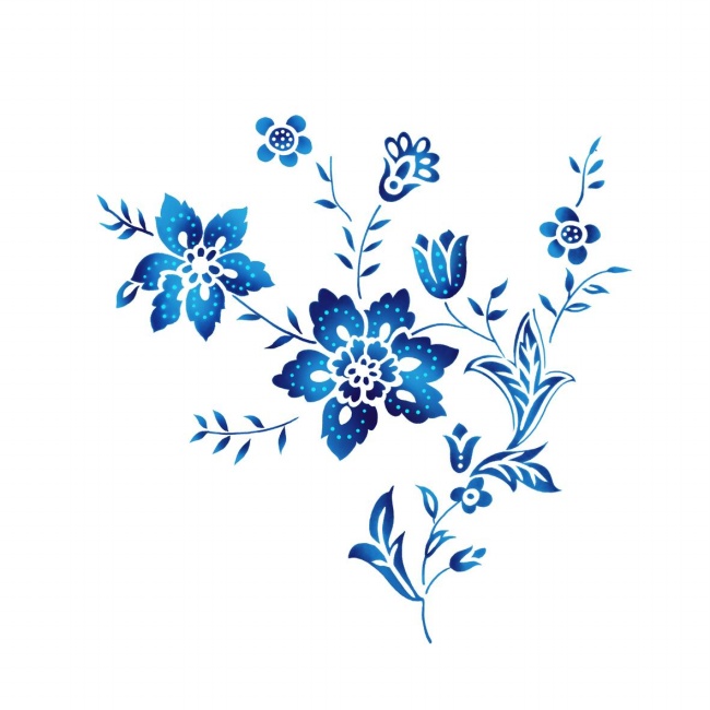 手绘蓝色花朵图片素材 背景 素彩图片大全