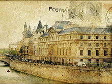 复古巴黎明信片3图片素材