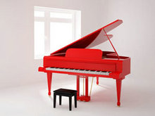 红色钢琴高清图片