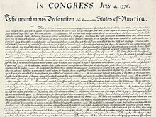 美国独立宣言手稿高清图