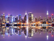 曼哈顿城市灯光夜景高清图片