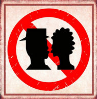 禁止接吻复古挂牌图片素材