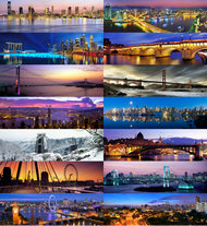 世界各地桥城市夜景摄影作品图片素材