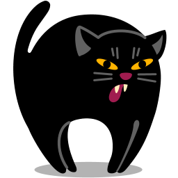 生气的黑猫图片