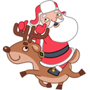 圣诞老人骑驯鹿PNG图标