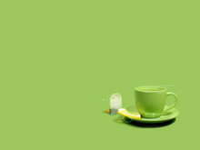 淡雅绿茶背景PPT模板