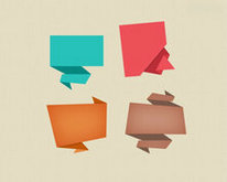 创意彩色折纸对话框psd素材
