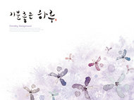 韩国泼墨抽象花朵PSD素材