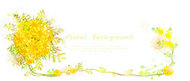 黄色花朵花藤植物背景PSD素材