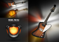西洋乐器电吉他PSD素材