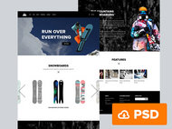滑雪网站web模板PSD素材