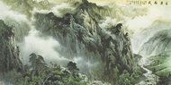中国风群山风景画素材