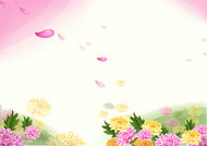 粉色鲜花背景PSD素材