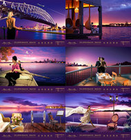 紫色风格地产广告PSD素材