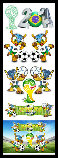 世界杯吉祥物PSD素材