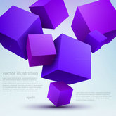 紫色立方体背景矢量图