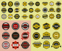 出租车标签矢量图