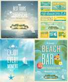 度假海岛宣传海报矢量图