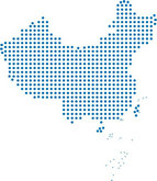 蓝色圆点中国地图cdr矢量图