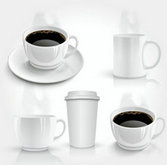 写实咖啡热饮矢量图