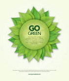 绿色树叶环保海报矢量图