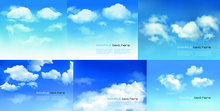 蓝天白云风景矢量图