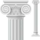 白色罗马柱矢量图