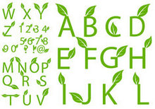 绿叶装饰字体矢量图