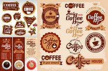 国外咖啡贴纸标签矢量图