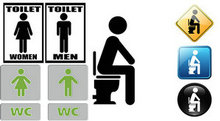 公共洗手间公厕图标矢量图