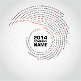 2014螺旋圆环日历矢量图