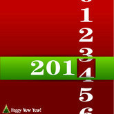 2014新年贺卡滚动数字矢量图