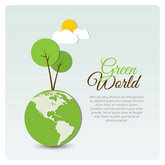 绿色世界环保海报矢量图