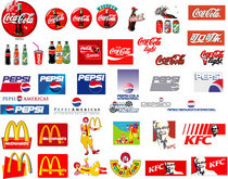 美国品牌快餐连锁饮料LOGO矢量图